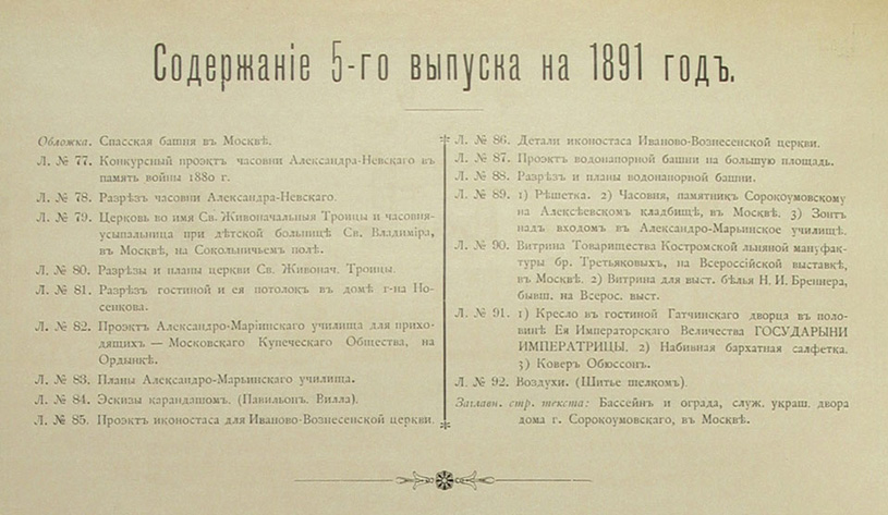 Художественный сборник работ русских архитекторов и инженеров 1891-05