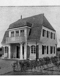 Небольшой каменный особняк с мезонином. Типичен для дома в имении. Иллюстрация из книги Стори В.Г. «Дачная архитектура за границей». 1913