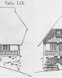 Различные фасады одной и той же виллы в швейцарском стиле. Иллюстрация из книги Стори В.Г. «Дачная архитектура за границей». 1913